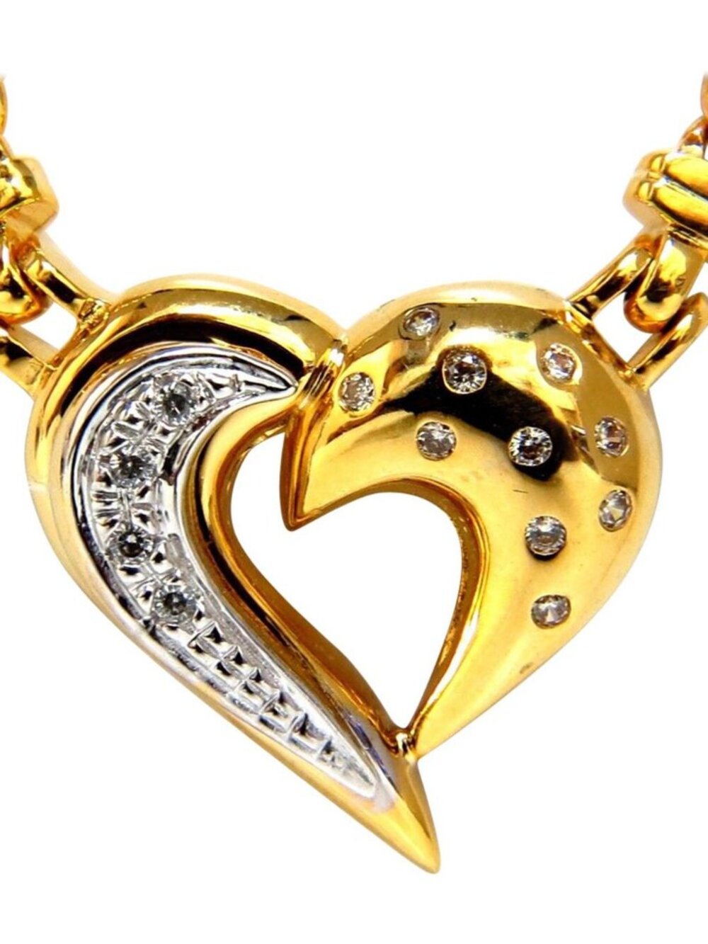 .25ct natural diamonds heart necklace 14kt yellow gold*